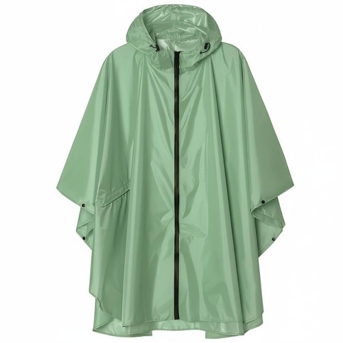 Zipper rain poncho - poncho, full