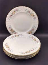 X6 Vintage Bone China Salisbury Side Plates, 17cm Diameter, Floral Pattern