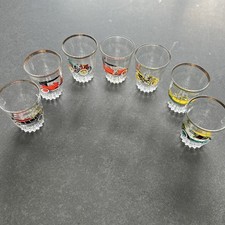 CLASSIC CAR SHOT GLASSES x7 Old Vintage Retro