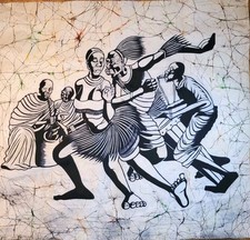 Batik Art, Painting, Black+W