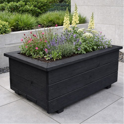 Wooden trough planter heavy - wooden,
