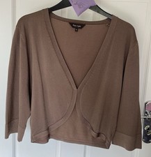 Size 14 PHASE EIGHT BOLERO CHOCOLATE COFFEE COLOUR OCCASION WEAR WEDDING RACES