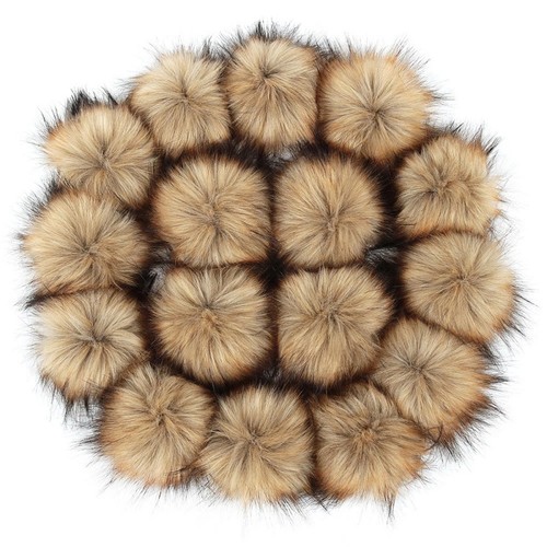 16x fluffy faux fur pom - faux,
