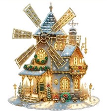 5D DIY Golden Festive Windmill
