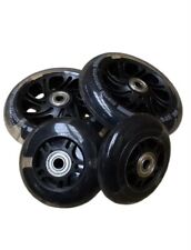 4 BLACK FLASHING WHITE LED LIGHTS push scooter wheels to fit micro maxi scooter 