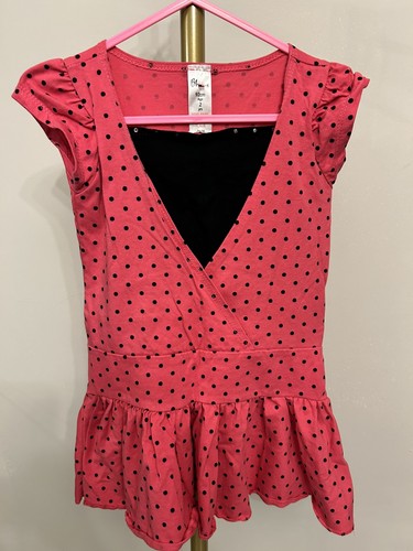 Bhs girls pink black polka - black, dot