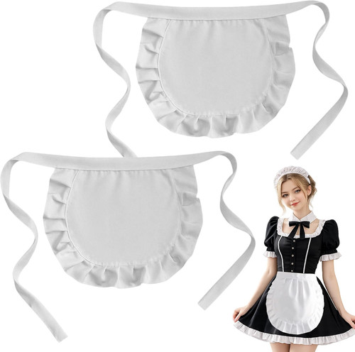 2pcs white apron - white,
