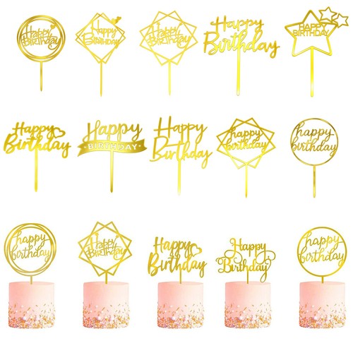Happy birthday gold - gold, cake