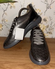 Geox Respira Pewter Silver Grey Lace Up Fashion Trainer Comfort Shoes. Size 7 