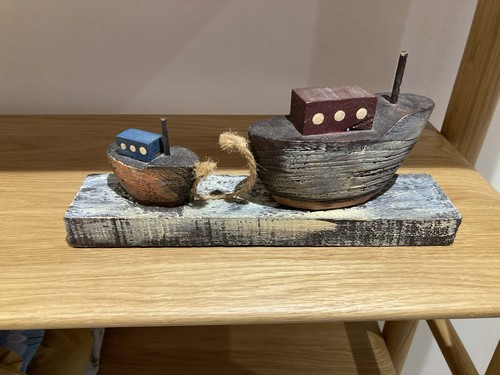 Rustic boats tug wooden - rustic,
