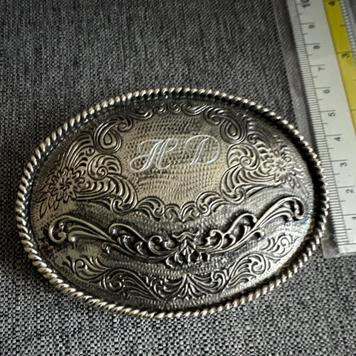 Men oval silver engraved - oval,