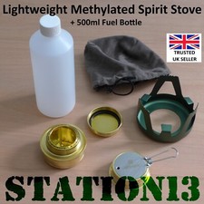 Alcohol/Meths Camping Stove Kit - Lightweight Backpacking Stove + Fuel bottle