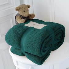 Teddy Bear Fleece Throw Sofa Blanket Soft Cuddly Bedspread Single Double King