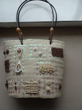 HANDBAG BY LANDOR & HAWA - STRAW/RAFFIA EMBELLISHED SHELLS, SEQUINS ETC
