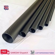 Carbon Fibre Tube 3K Rolled, 200mm, 6.0-50mm OD, Matte Twill Weave UK Supplier