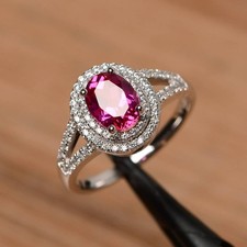 925 Sterling Silver Pink Ruby