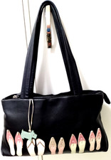 Radley leather shoulder bag/applique slipper design. Used, very good condition.