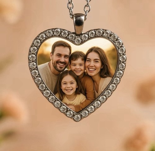 Heart photo locket pendant - photo,