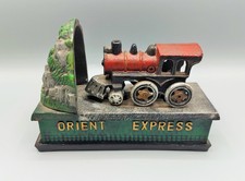 Cast Iron Orient Express Steam Train Mechanical Money Box
