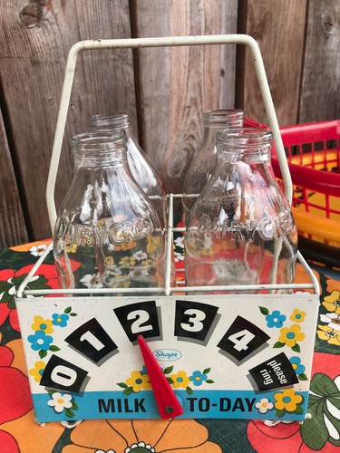 Vintage milk bottles - milk, holder