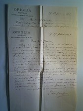 Letters "ORIGLIA NOTAIRE
