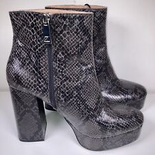 Zara Women Ankle Boots Size UK7 High Heel Platform EU40 Animal Snake Skin Effect