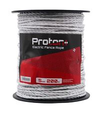 ELECTRIC FENCE ROPE 5mm 200 Metre Roll White Poly Fencing Horse Paddock 200m