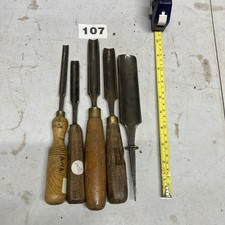 Wood  Gouge Chisels X  5 Various  Types / Sizes Restoration - 107