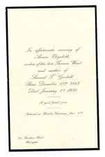 Vintage 1930 Memorial Card for Annie Elizabeth Ward In Loving Memory #49