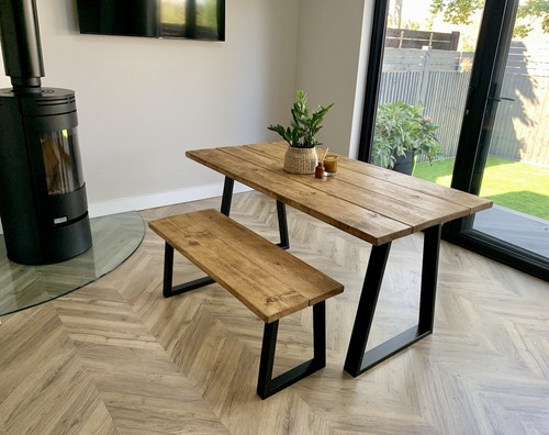 Rustic dining table - dining,