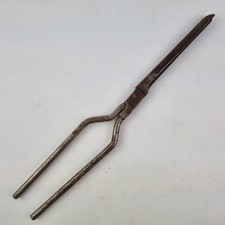 Antique Pair Of Steel Curling Tongs 25cm Long