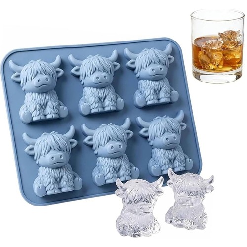 Highland cow ice cube tray - 3d,