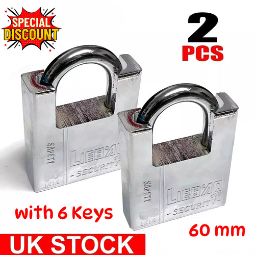 Heavy duty padlock armoured - 2x,