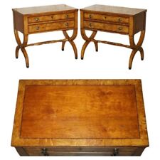 FINE PAIR OF ETHAN ALLEN TOWNHOUSE ITALIAN NEOCLASSIC TUSCAN BURR OAK SIDEBOARDS