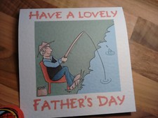 Fishing Cartoon Father's Day Card Dad Grandad Homemade Lovely Dad SENT TRACKED