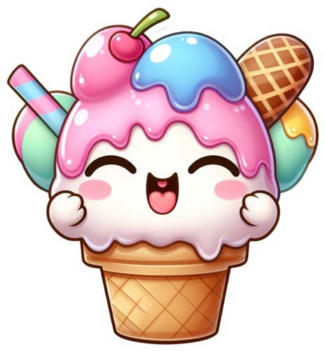 Colour cute ice cream wall - cream,