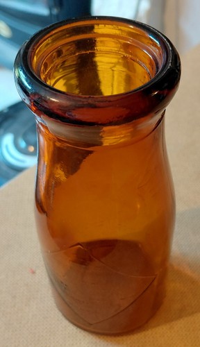 Amber glass milk - glass,