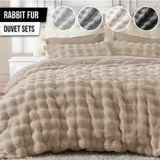 Rabbit Fur Duvet Set Waffle