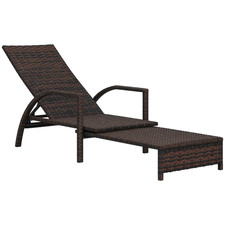Outsunny PE Rattan Sun Lounger
