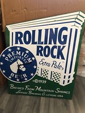 ROLLING ROCK OLD METAL CLOCK PUB/BAR COLLECTABLE