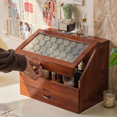 Desktop wooden storage cabinet - storage,