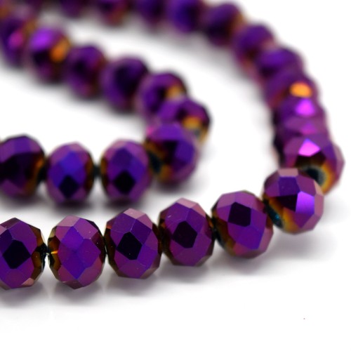 Faceted rondelle crystal glass - rondelle,