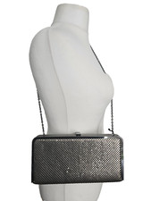 OLGA BERG shoulder bag chain mail framed clutch bag chain strap NWT New