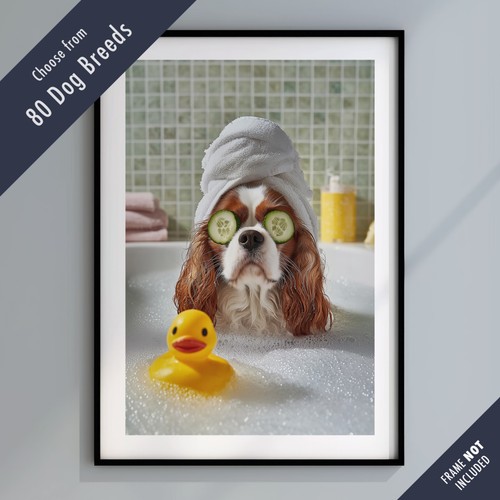 Funny dog bath print - in,