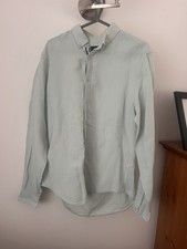 New men's Zara light green button up shirt m medium slim fit