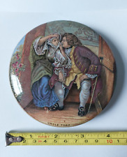 Antique Prattware Pot Lid Uncle Toby Nice Dark Coloured Pictorial Lid