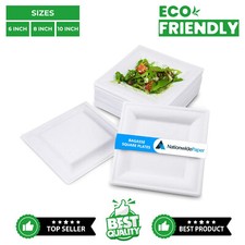 Strong Square Bagasse Plates