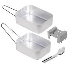 Aluminium Camping Hiking Cook Set Mess Tin Stove Fuel Portable Cooking Pan Kit