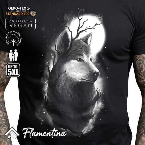 Night wolf mens tshirt animals - tshirt,