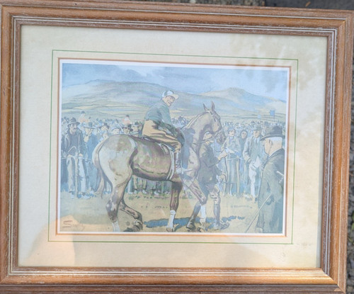 Snaffles signed framed horse - snaffles,